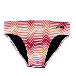 Arena Multicolor Stipes Red MaxLife Swim Brief - Size 38 / L/XL